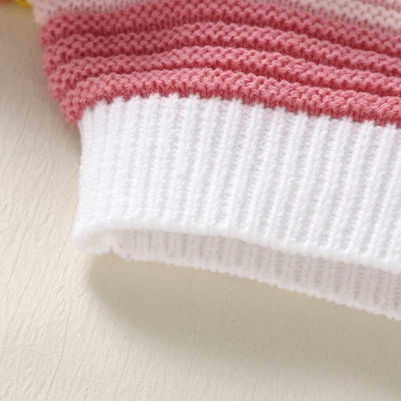 Cute baby girl sweater cardigan wool sweater winter V-neck long sleeved knitted newborn baby button jacket and Coats 1-3Y knitted top W241025