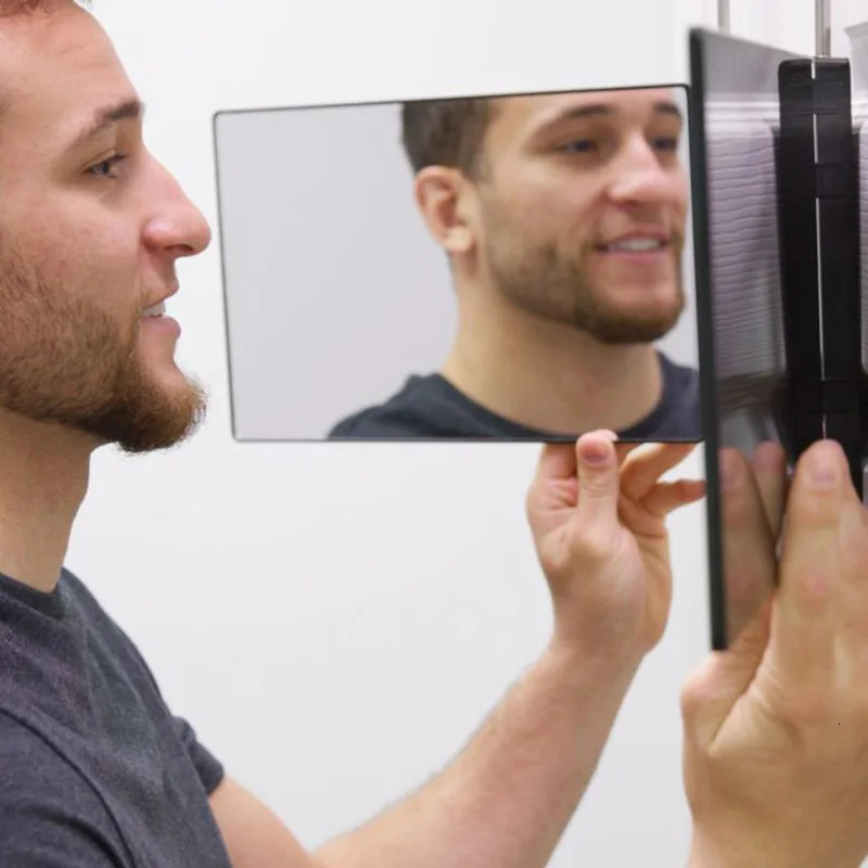 3 Way Mirror for Self Hair Cutting 360 Trifold Cut Men Women Makeup Vanity black 241024