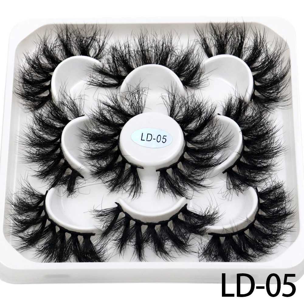 5 pairs of 25mm 3D mink eyelashes loose Russian curls fluffy natural false eyelashes dramatic mink eyelash makeup tools wholesale eyelashesW241024