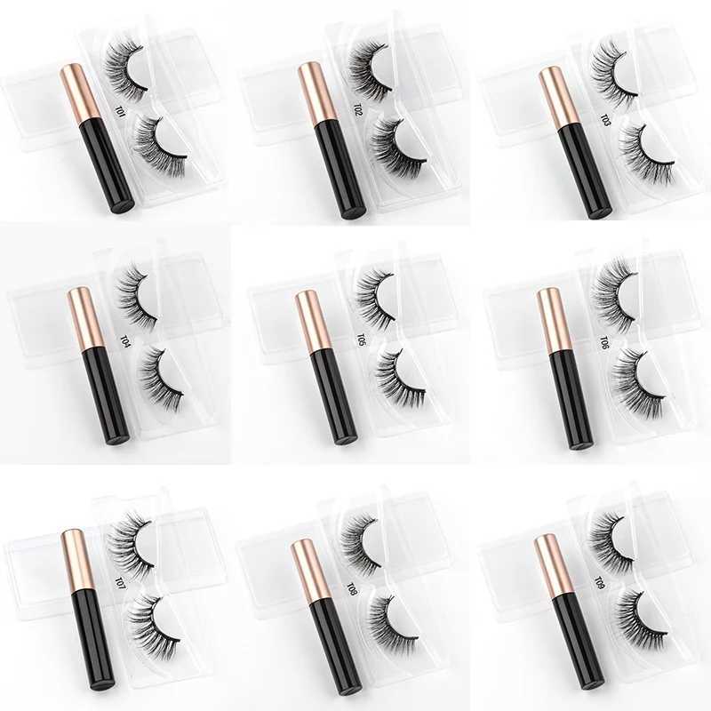 1/3/4 pair magnetic eyelash kit waterproof liquid eyeliner embosser soft artificial Cils puffy false eyelash makeup set hot toolW241024