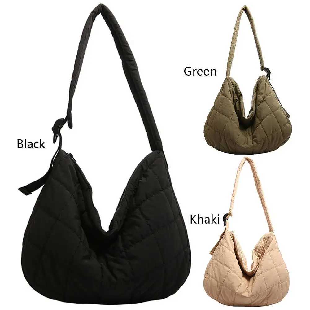 Women Fashion Messenger Bag Adjustable Strap Quilted Puffer Shoulder Soft Commuting Large Capacity Outdoor Travel 241025
