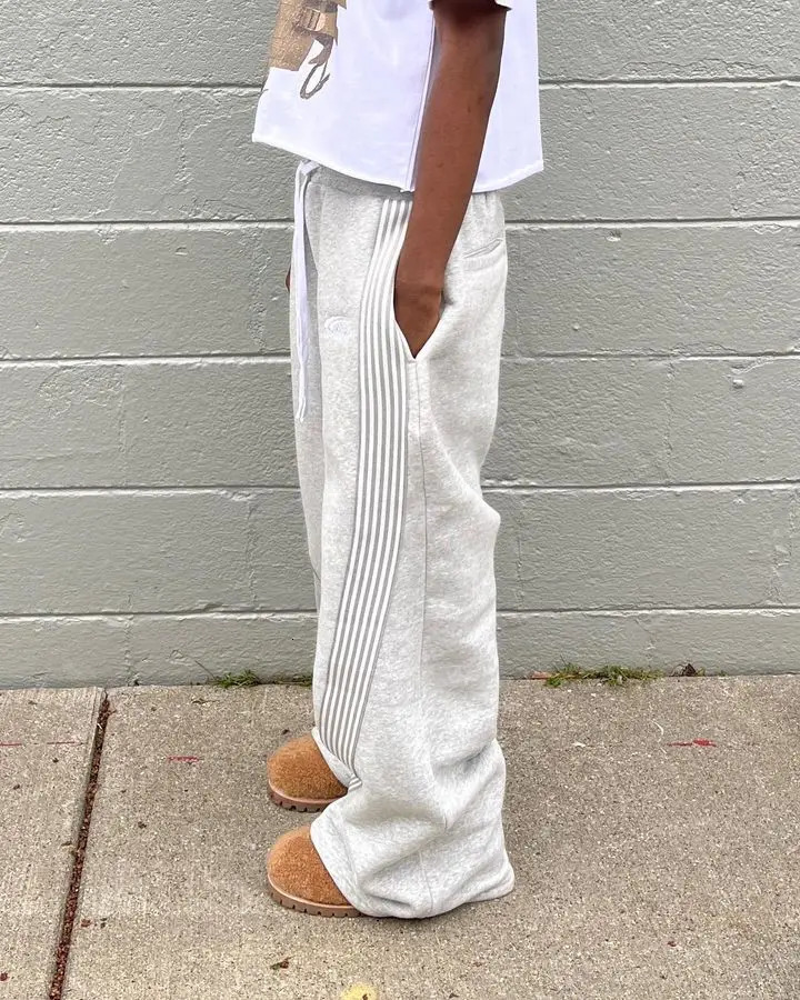 American Sweatpants Y2K Pants Mens Womens Harajuku Hip Hop Striped Letters Embroidery Retro Baggy Drawstring Trousers 241025