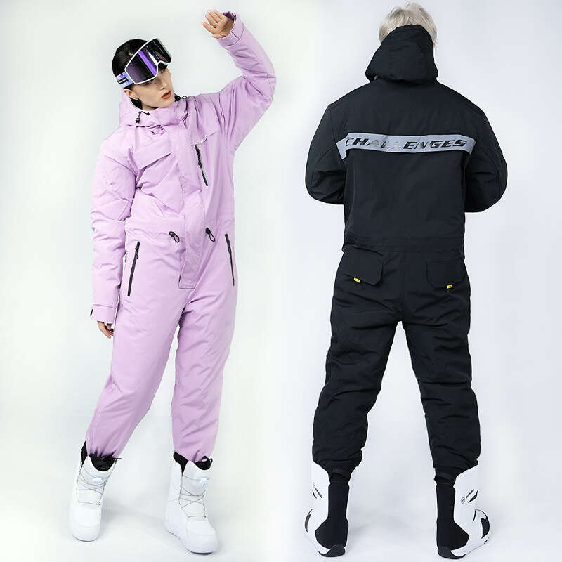 Rindu outdoor men's and women's one-piece skiing waterproof, windproof, and cold resistant men's thick and warm sports skiing suit wome