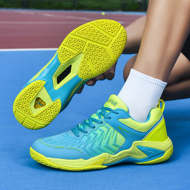 new carbon plate badminton for men women, shock-absorbing anti slip table shoes, professional competition and training tennis shoes