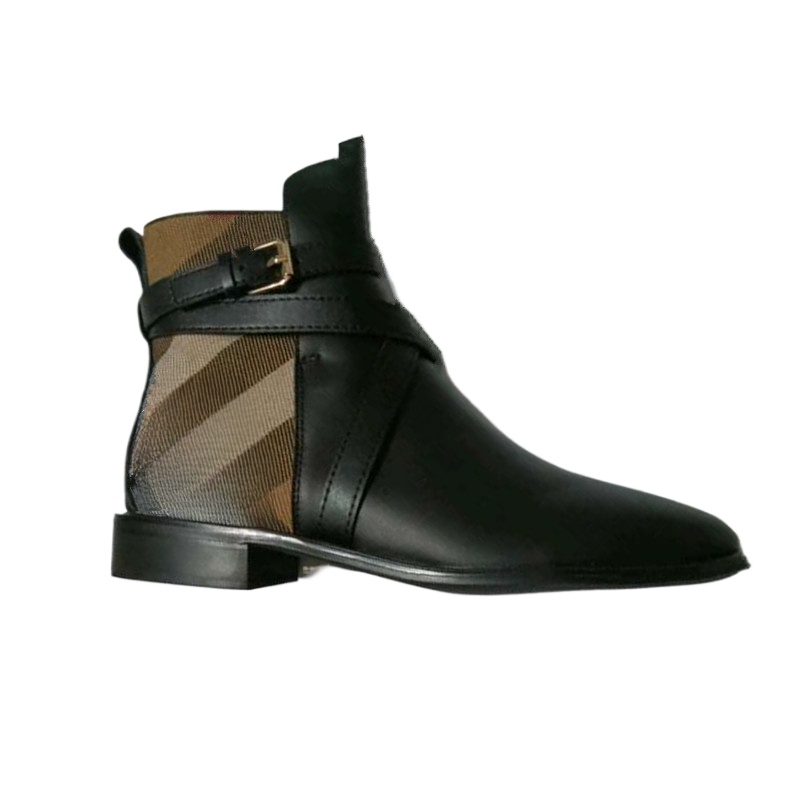 Designer Womens Boots Fashion Real Genuine Leather Casual Martin Boots New Side Zipper Short Motorcycle Boots Ankle Flats with Ladies Shoes Buckle Size 35-41