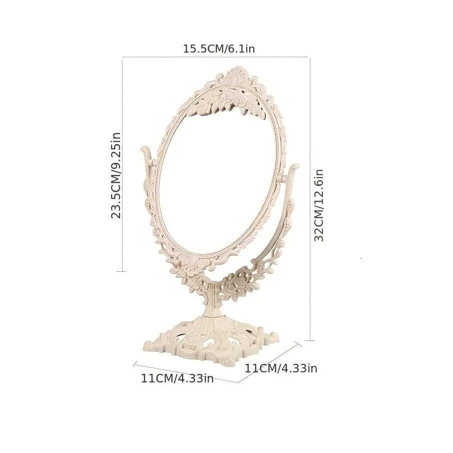 Vintage Makeup Mirror European Desktop Double Sided Minimalist 241024