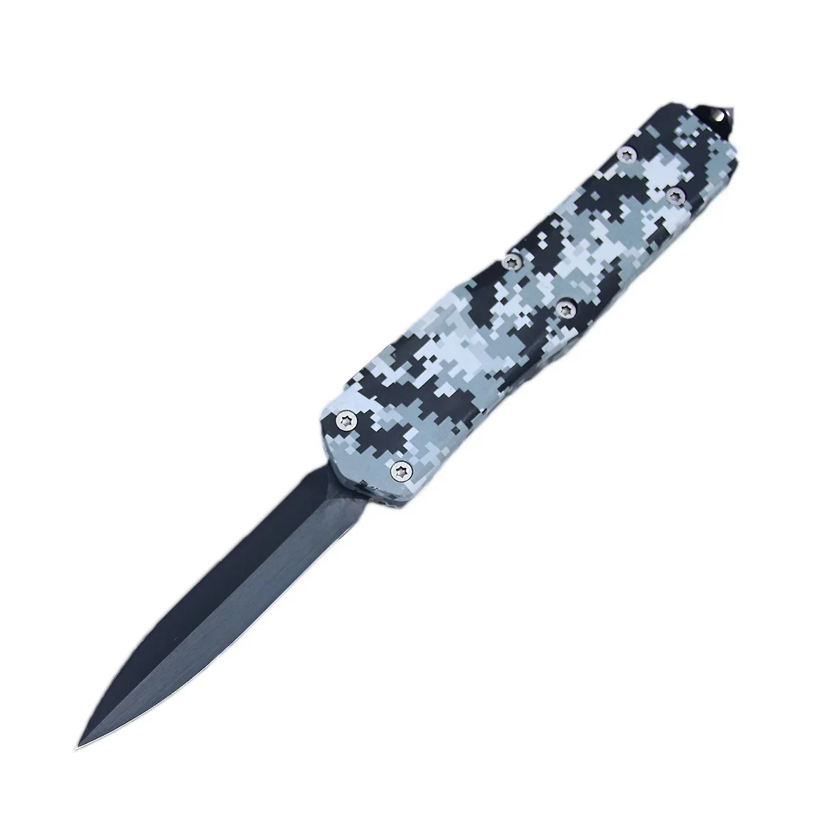 Stainless Steel Blade Outdoor Survival Straight Knife Camping Hunting Fishing Fixed Blade Knife Print Handle EDC Tool