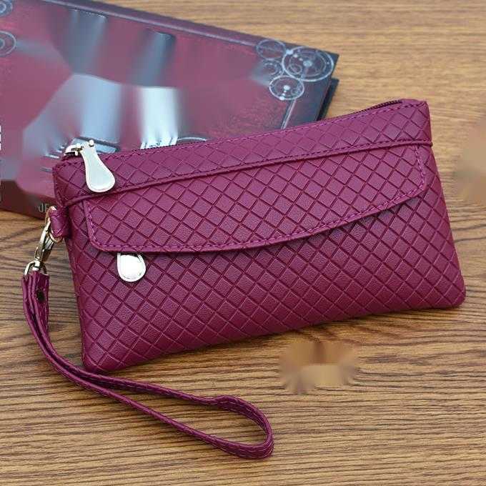 CMM Bag Women New Simple Womens Hand Bag Korean Embossed Plaid Bag Shopping Middle Age Zero Wallet