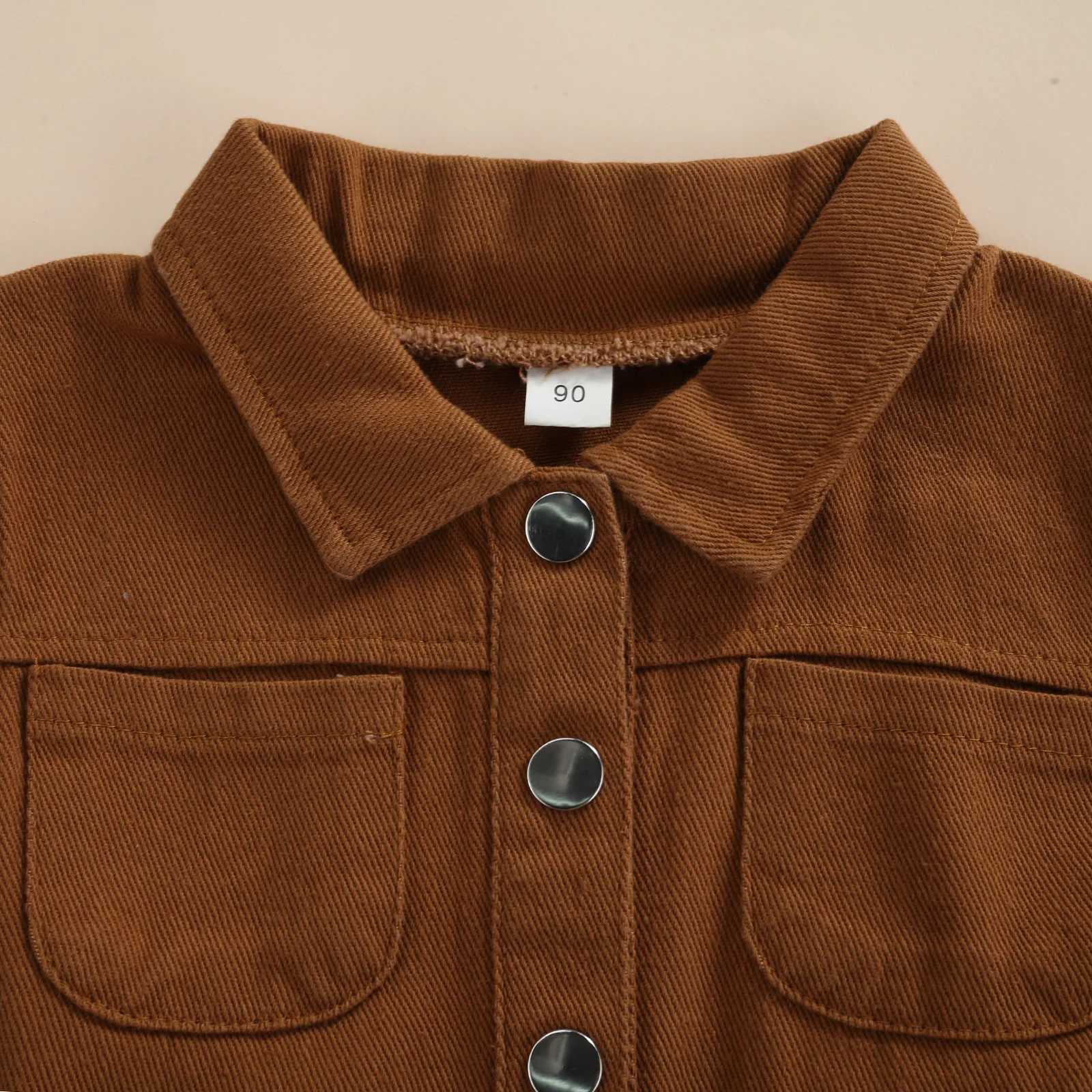 2021-05-05 Lioraitiin 1-5Years Toddler Baby Girls Casual Long Sleeve Jumpsuit Fashion Solid Lapel Pocket Single-breasted PantsXJ241025