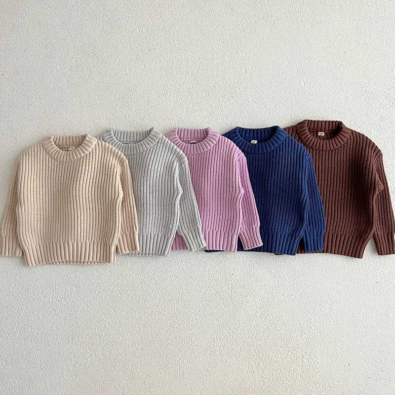 Baby Boys and Girls Knitted Sweater Autumn Baby Children Knitted Cotton Soft Winter Long Sleeve Baby Zipper Top 0-6Y W241025