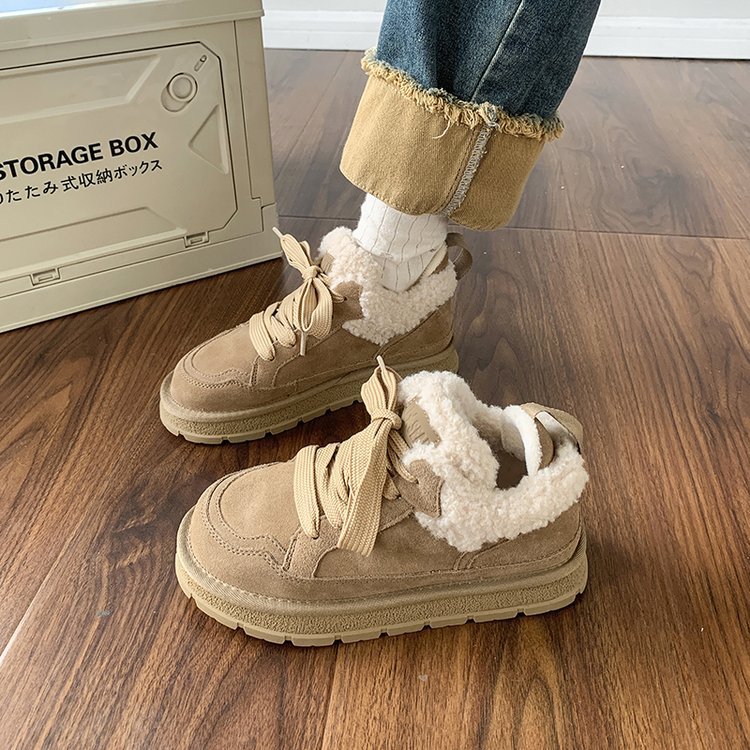 free shipping new 2024 designer men womens snow winter cotton warm fur furry shoes brown boots booties wos ry