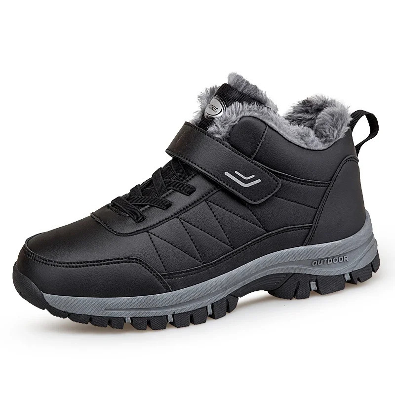 Mens winter boots waterproof leather warm snow ankle boots womens unisex outdoor anti slip work high top casual shoes 241024
