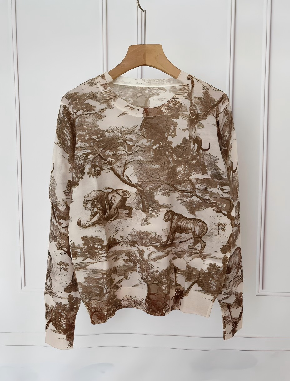 2024 new D wool thin knitwear blouse woman