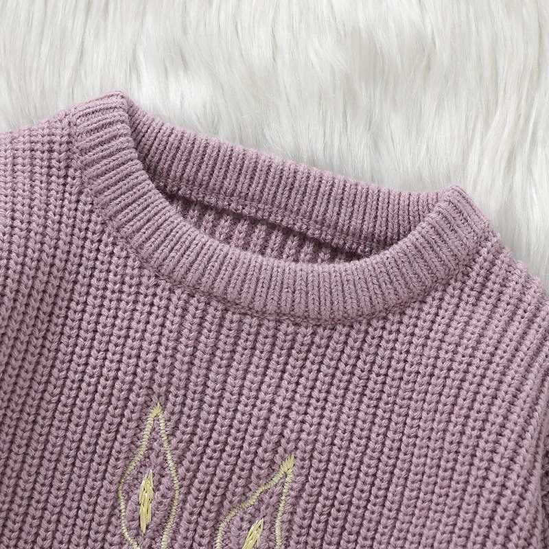 1-3Y autumn baby sweater winter newborn boys and girls round neck long sleeved knitted loose pull baby and toddler jumper W241025