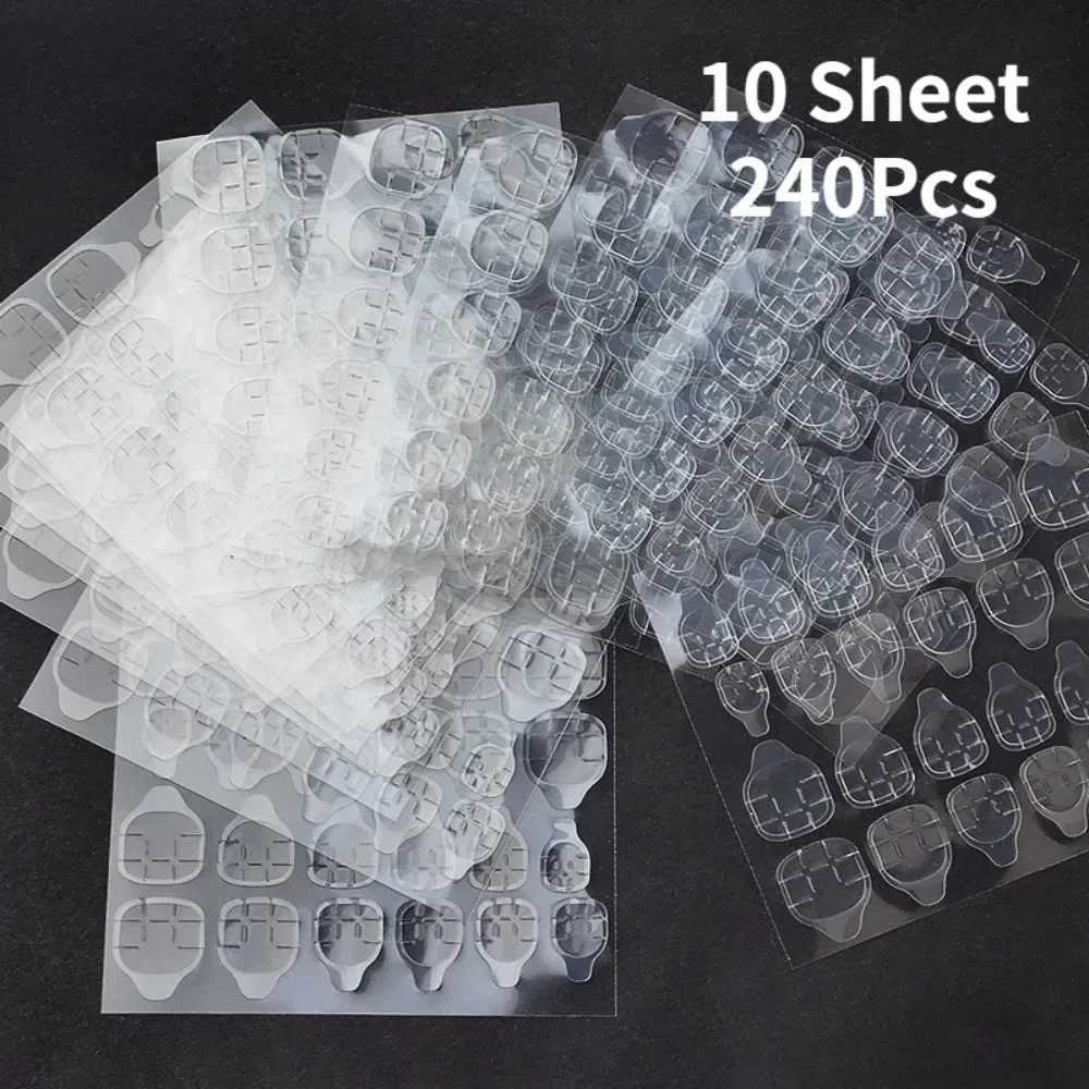 240Pcs/lot Nail Art Adhesive Tapes Glue Sticker Nail Jelly Glue Double Sided False Fake Nail Glue Women Nails Art Tool WholesaleXJ241025