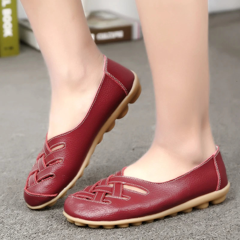 Womens Comfortable Flat Shoes Womens Slippers Ballet Shoes Womens Mocha Xin Large Size 35-44 241024