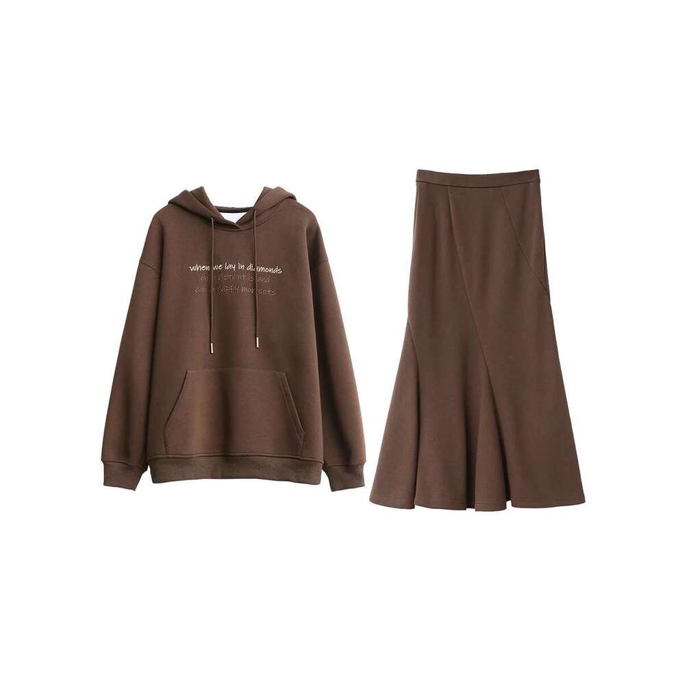 CHIC VEN Women's Sweatshirts Loose Casual New Korean Letter Embroidered Knitted Hoodies Coat Woman Skirt Autumn Winter 2024