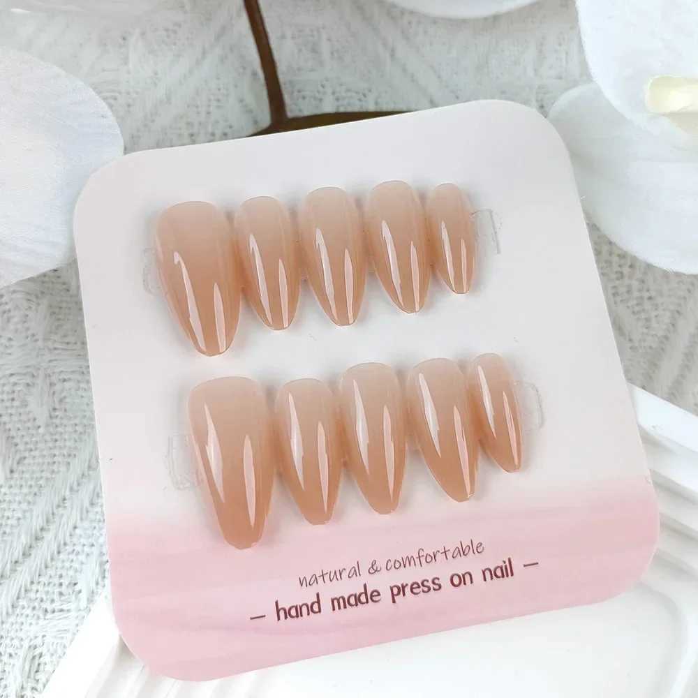 10Pcs Short Almond Handmade Press on Nails Fake Nails Wearable Stick-on Nails False Nail Uas Postizas XJ241025