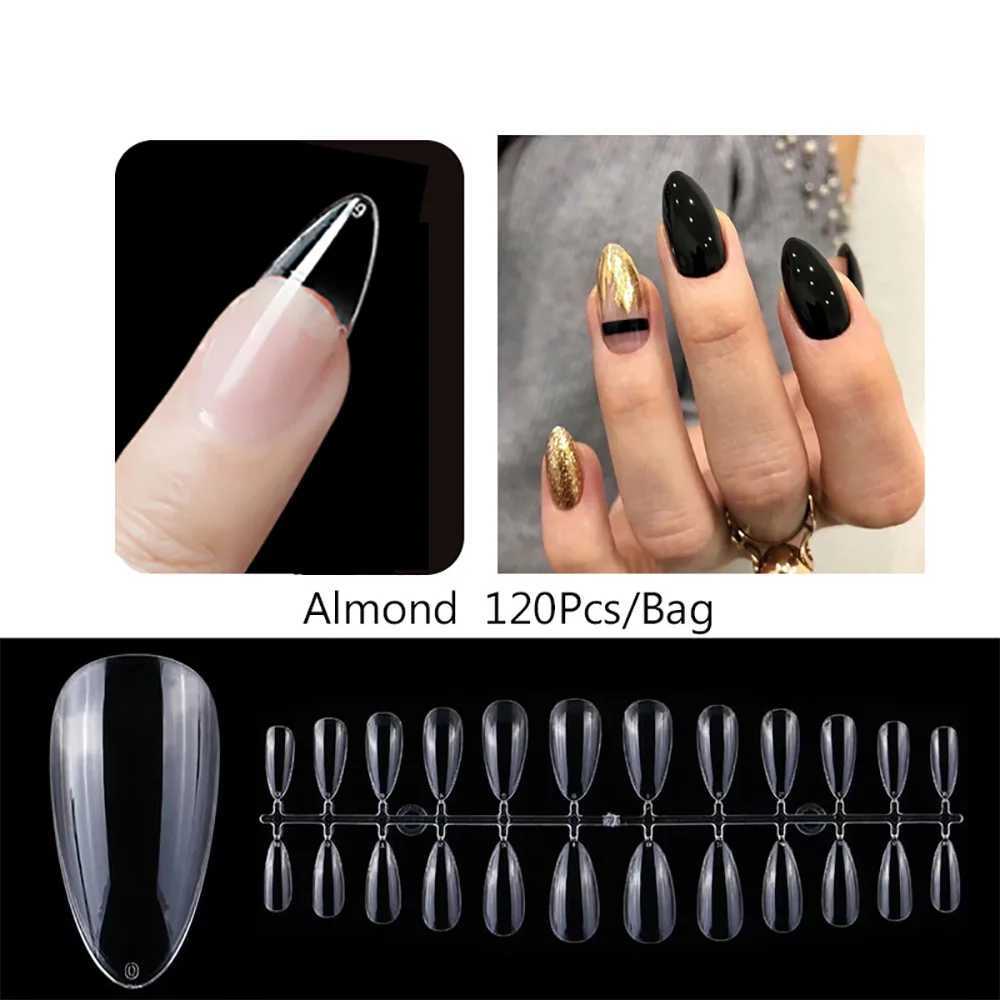 120pcs/Bag Nail Tips Coffin Press on Nail Clear Full Cover Fake Nail Artificial Long press on nailsXJ241025