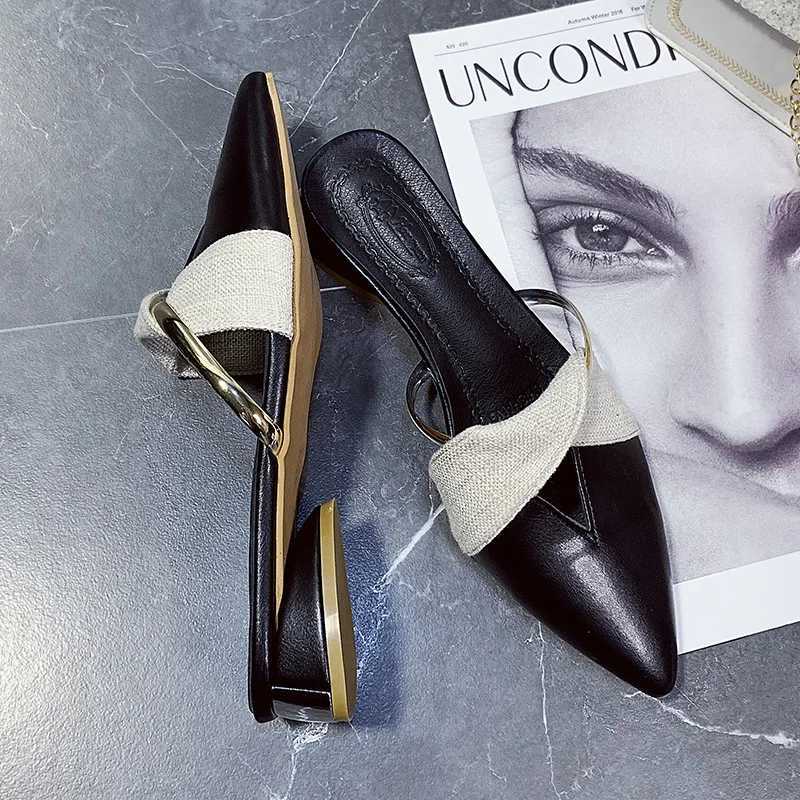 High Quality Elegant high heels summer womens sandals casual sliders comfortable open toe sliders T241024