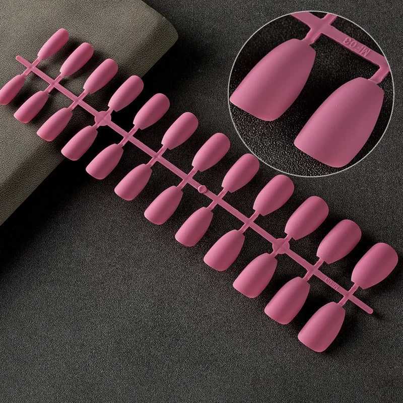 24tips/pc French White Fake Nails Matte /Glossy Detachable Long Square Natural False Press on Nails Manicure Faux OnglesXJ2410