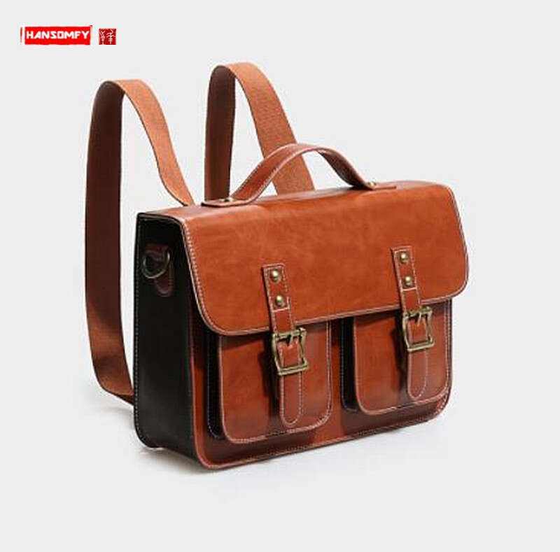 New Fashion Retro Women Backpac Shoulder Bag Female Handbags Leather Laptop Bags Business Computer Briefcase Schoolbags