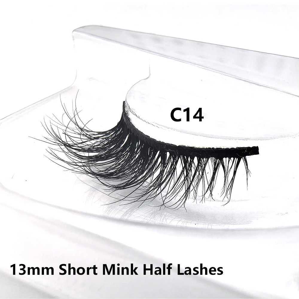 FOXESJI Real Mink Half Eyelash Short Natural False Eyelash Reusable Fluffy Soft Strip Half Eyelash Extended Daily EyelashW241024