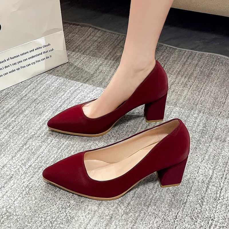 High Quality Purple High Heels Autumn New Womens Pump Comfortable Shallow Office Womens Shoes Sexy Point Toe Thick High Heels Large Size 43 T241024