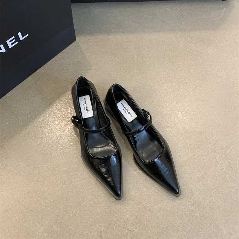High Quality Fashionable Womens Mary Jane Shoes Fi Shallow Toes Thick Heels Womens Single Shoes Comfortable Office Pump Shoes T241024