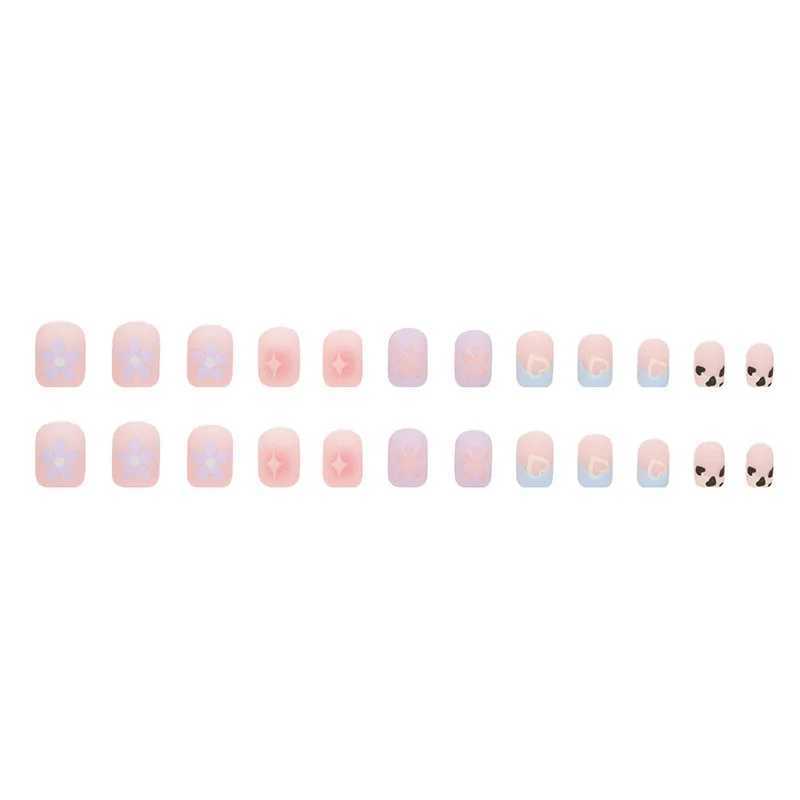 24 PCs Fake Nails with 1 Nail Glue and 1 Nail FileXJ2410