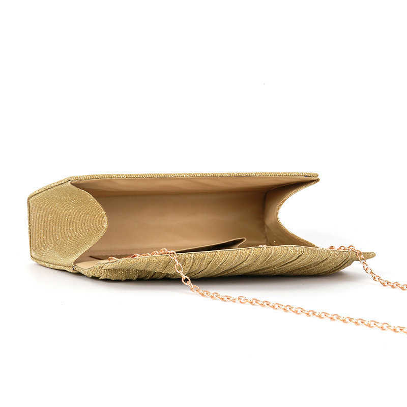 CMM New Banquet Bag Womens Handbag Folded Stripe Cap Flash Material Evening Dress Party Womens Bag