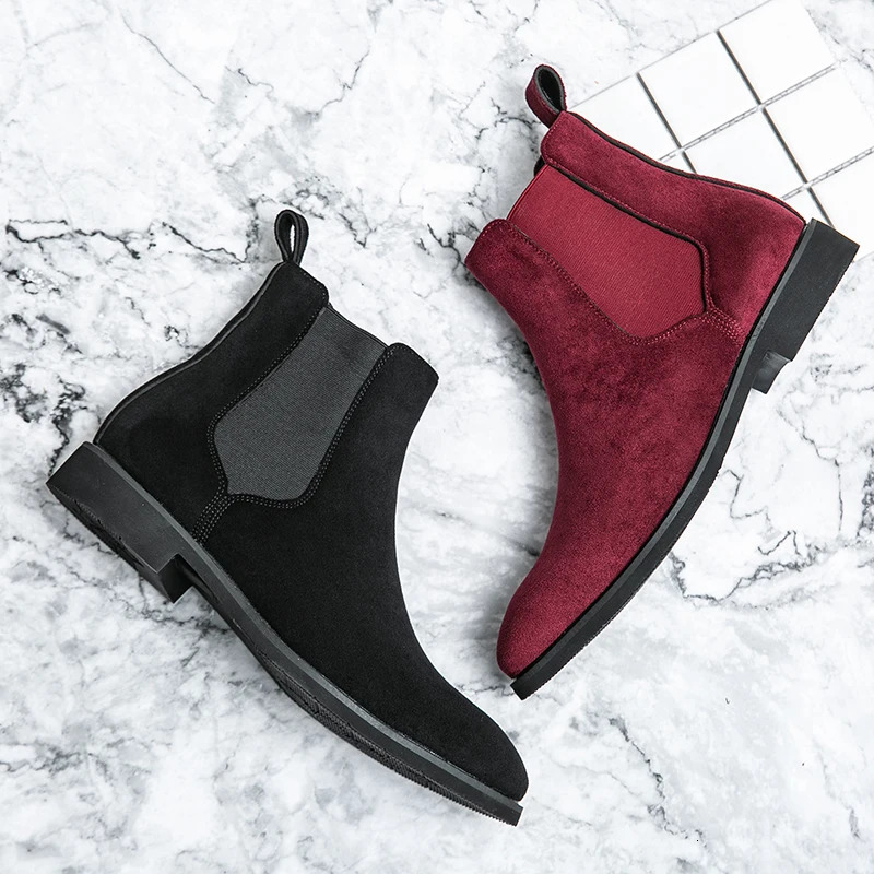 Trendy British Style Mens Boots Smooth Leather Ankle Boots Spring and Autumn Chelsea Boots Mens Casual Shoes 241024