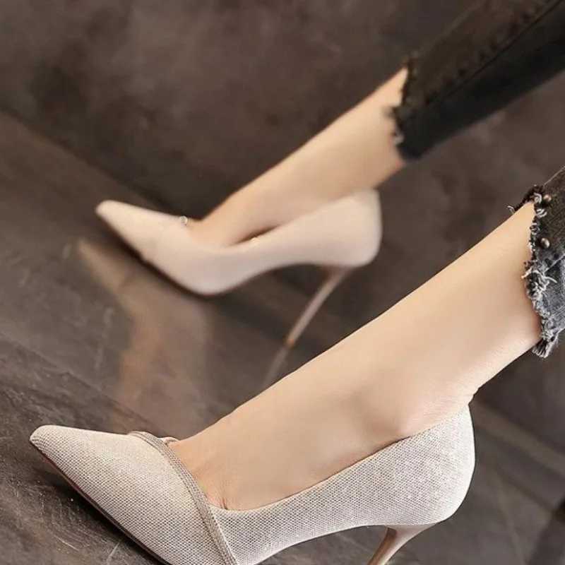 High Quality New Black High Heels Womens New Thin High Heels Hollow Dot Single Shoes Sexy Baby Head Womens Fi High Heels T241024