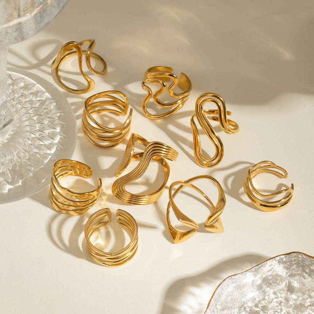 Band Rings new designer Halley Gemini Band Rings Spinelli Kilcollin brand New luxury Industrial wind jewelry gold 925 sterling silver multiple ring Mo