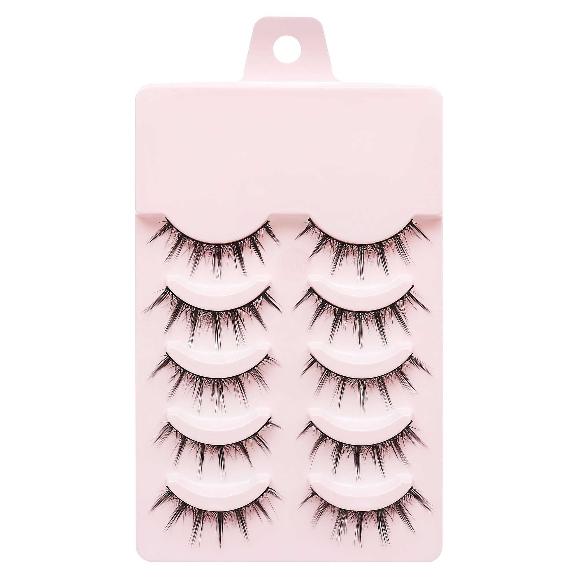 LTWEGO 5 pairs of eyelash comic natural false eyelashes fluffy and soft cross fairy little devil eyelash extension makeup toolW241024