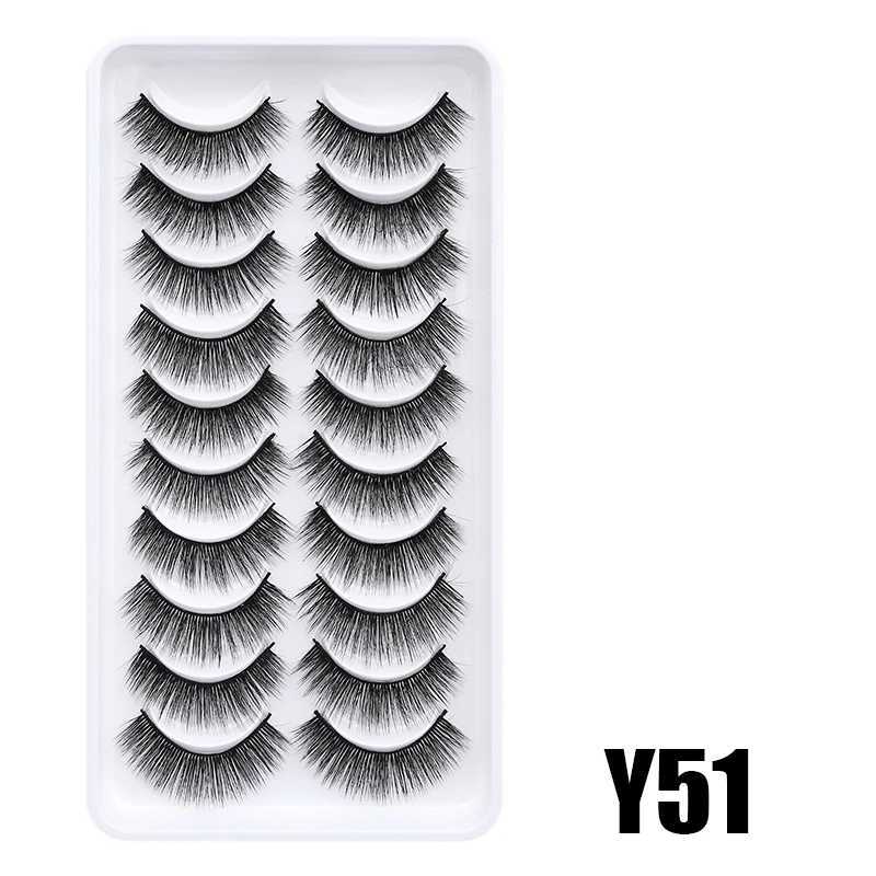 DINGSEN 10 pairs of fake eyelashes 3D thick fake eyelashes extension Wispy full eyelash makeup natural eyelashesW241024