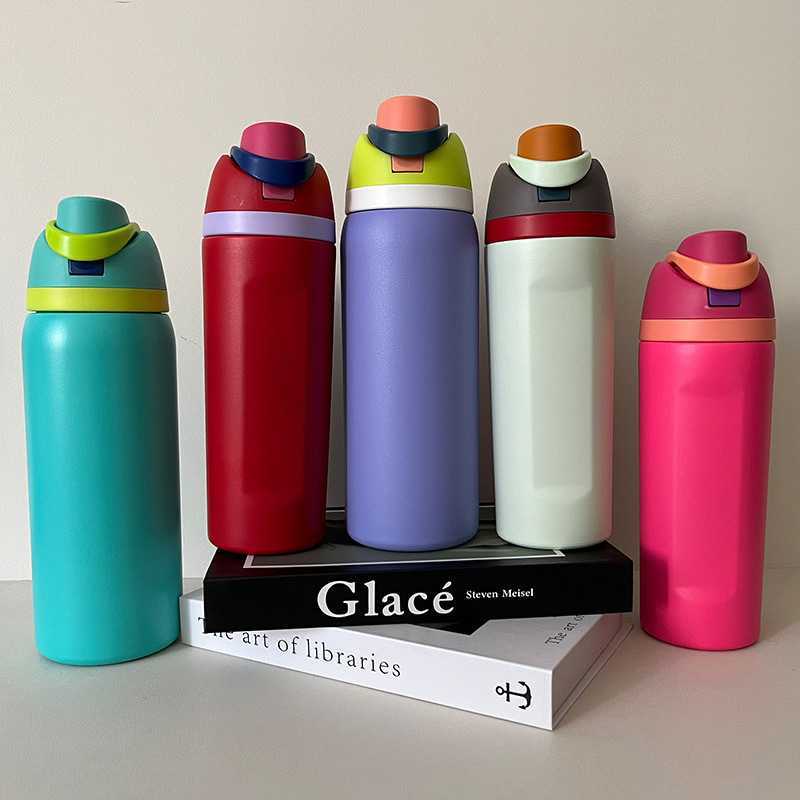 InsULated Stainless Steel Water Bottle with Straw for Sports and Travel BPA-Free 24oz/32oz M241025