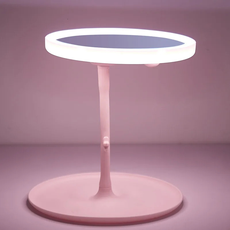 LED Touch Screen Makeup Mirror Folding Lighted 3 Colors Light Modes USB Rechargeable Cosmetic Tools 241024