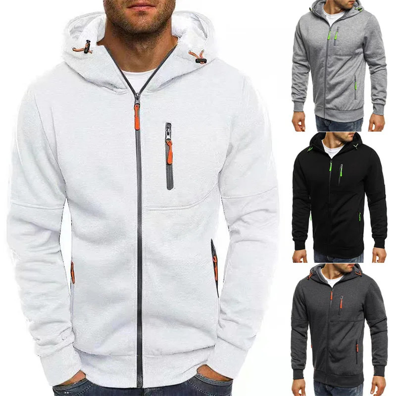 Mens Hoodies Sweatshirts Spring Autumn Casual Solid Zip Up Hoodie Tracksuit Long Sleeve Hooded Sweatshirt M4XL Hoody Coat Men 241025