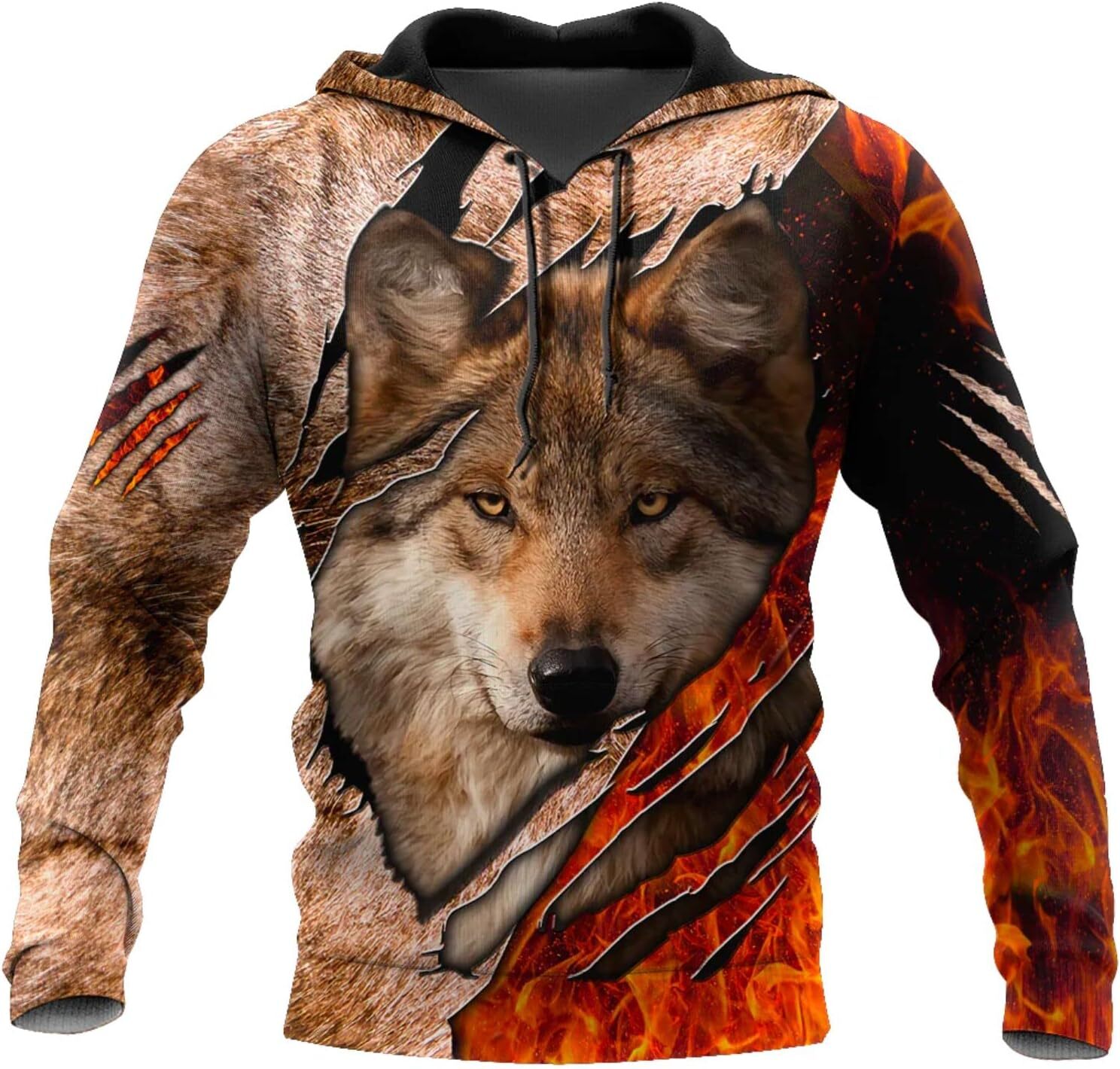 Hoodie for Mens Womens - Wolf 3D All Over Printed Hoodie Unisex 3D Print Design Pullover For Men And Women Multicolor Full Graphi Fashionable and Warm