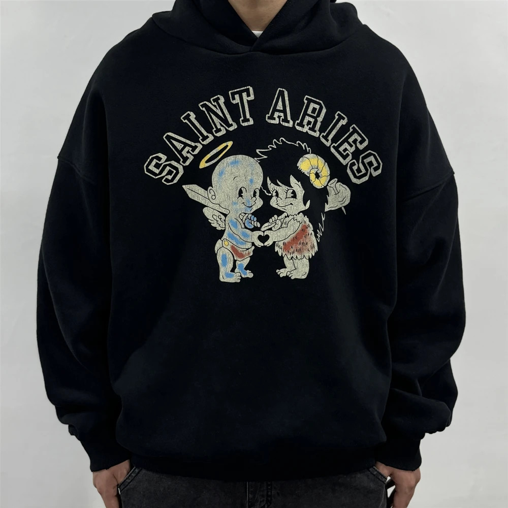 Frog Drift Fashion Streetwear Vintage Graphics Printed Pullover Casual Sweatshirt Loose Oversized Hoodies For Men Unisex 241021