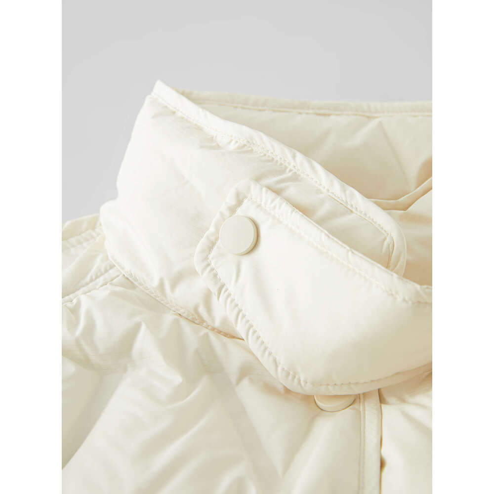 FSLE 190.6G Filg Amount Women Winter Long Jackets Stand Collar Lightweight Black Down Coat With Sashes 24Fs14461