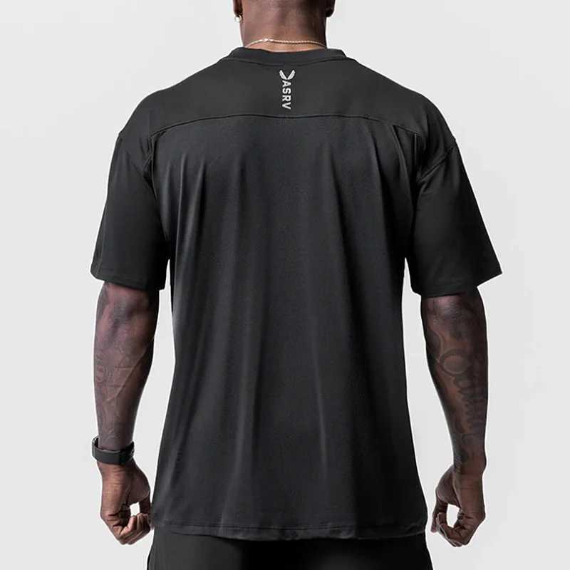 Mens Summer Gym T-shirt Loose Oversized O-Neck Short Sleeve Shirt Man Quick Dry Breathable Casual Tee Clothing Fitness TopsXJ241025