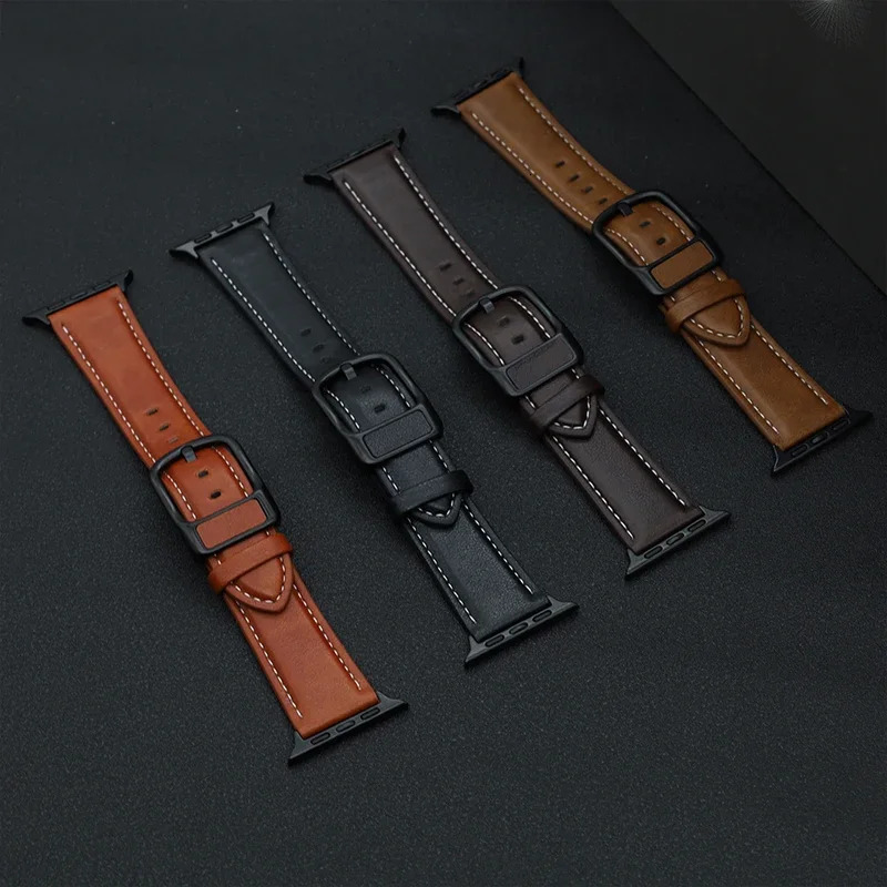PU Leather strap For Apple watch band 44mm 45mm 41mm 40mm 42mm mm correa bracelet series 4 5 6 SE 7 8 9 10 ultra2 49mm 241010