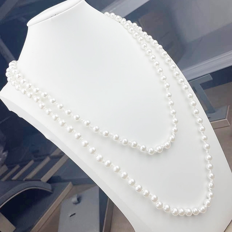 Autumn Winter Collar Hombre Pearl Long Necklace Wear All Match Sweater Collares Para Mujer Jewelry 241010