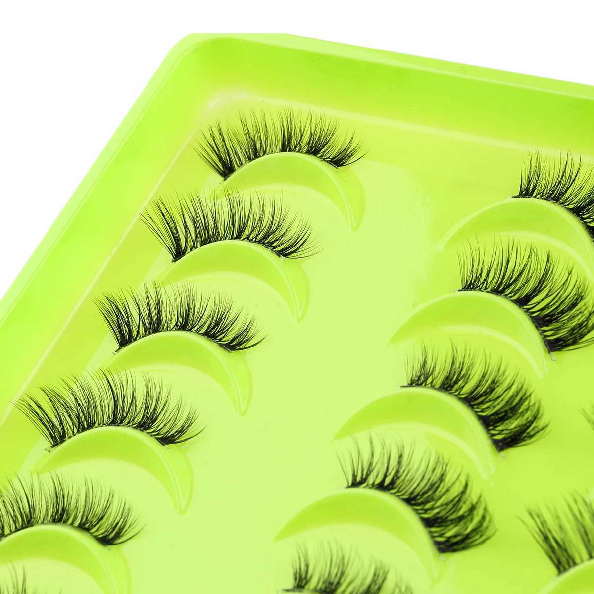 3/10/20 Double Half Eyelash Soft 3D Artificial Mink Eyelash Makeup Cat Eyelash False Cilios Fluffy Eyelash Extension MakeupW241024
