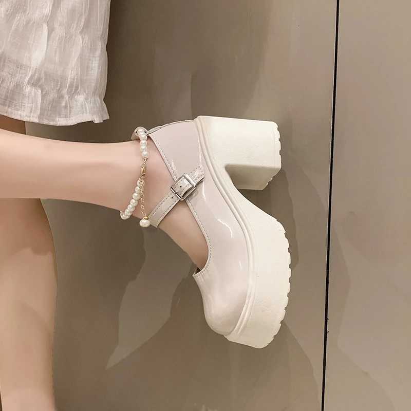 High Quality New Spring Fiable Thick Platform High Heels Womens Autumn Winter Mary Jane Fi Comfortable Sports Shoes Lolita Shoes T241024