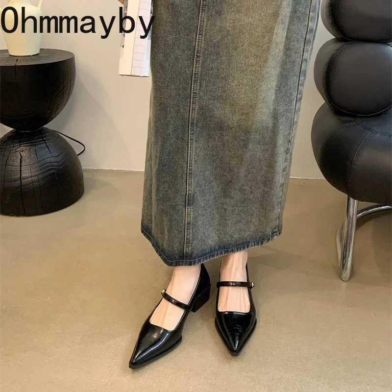 High Quality Fashionable Thick Heel Womens Mary Jane Shoes Fi Shallow Toe Womens Comfortable Office Pump Shoes T241024