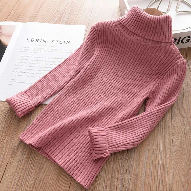 IENENS Childrens Sweater Pullover Autumn Childrens Turtle Neck Sweater Bottom Shirt 2-11 Year Old Boys and Girls Knitted Top W241025