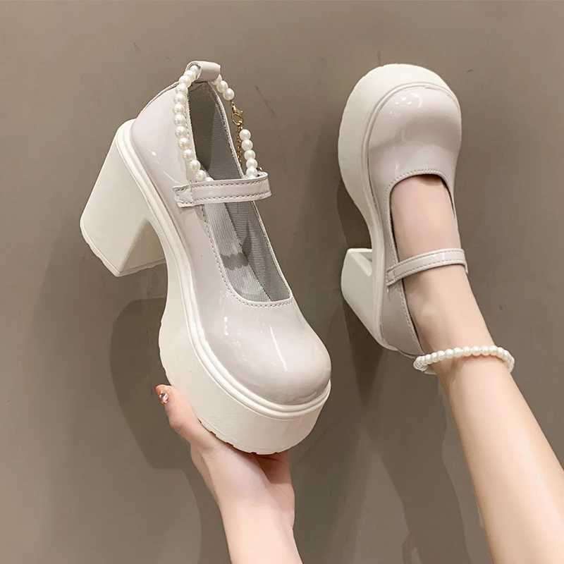 High Quality New Spring Fiable Thick Platform High Heels Womens Autumn Winter Mary Jane Fi Comfortable Sports Shoes Lolita Shoes T241024